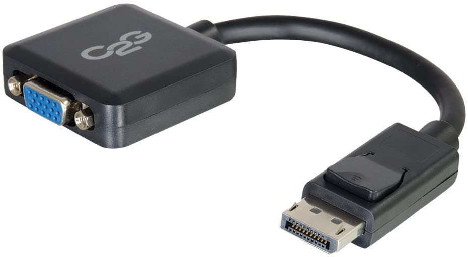 C2g/ cables to go C2G Mini Display Port Cable, Display Port to VGA, Male to Female, Black, 8 inches, Cables to Go 54323 DisplayPort To VGA - 8 Inches Black