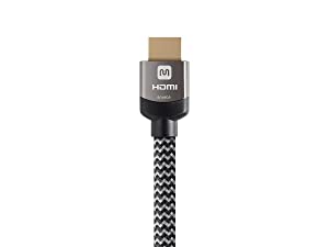 Monoprice Active High Speed HDMI Cable - 60 feet - Gray, 4K @ 24Hz 10.2Gbps 24AWG YUV 4:2:0 CL3 - Luxe Series Black 60ft