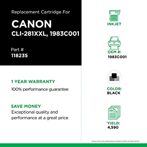 Clover imaging group Clover Imaging Replacement Super High Yield Ink Cartridge Replacement for Canon CLI-281XXL | Black