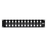 Tripp Lite 24-Port Keystone Blank Patch Panel RJ45, USB, HDMI, Cat5e / Cat6 Rackmount Unshielded 2URM TAA (N062-024-KJ)