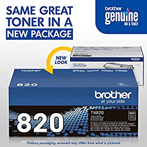 Brother Genuine Toner Cartridge, TN820, Replacement Black Toner, Page Yield Up To 3,000 Pages, Amazon Dash Replenishment Cartridge 1 Pack Toner