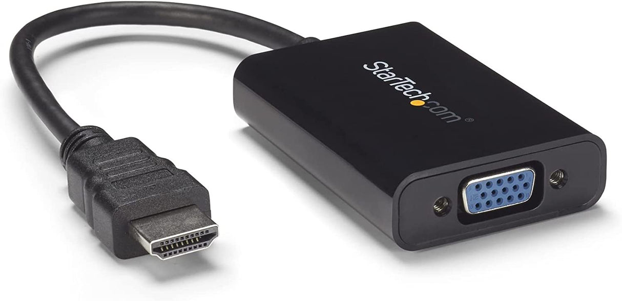 StarTech.com HDMI to VGA Adapter – 1920x1080 – HDMI Converter with Audio Output – VGA to HDMI Monitor Adapter (HD2VGAA2),Black HDMI to VGA - Compact with audio Cable