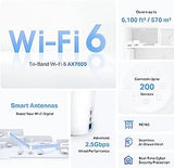 TP-Link Deco AX7800 Tri-Band Mesh WiFi 6 System (Deco X95) - Whole Home Coverage up to 6100 Sq.Ft with AI-Driven Smart Antennas, Multi-Gig Ethernet, Replaces Wireless Router and Extender (2-Pack) AX7800 Tri-Band w/ 3 Ports(Newer)