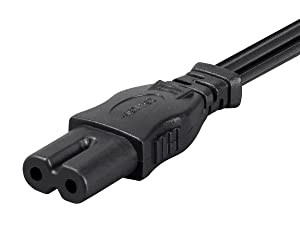 Monoprice 6ft 18AWG AC Power Cord Cable w/o Polarized, 10A (NEMA 1-15P to IEC-320-C7) 6 Feet Power Cord Cable