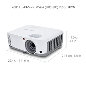 ViewSonic PG707W 4000 Lumens WXGA Networkable DLP Projector with HDMI 1.3x Optical Zoom and Low Input Lag for Home and Corporate Settings WXGA Projector