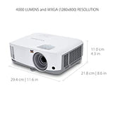 ViewSonic PG707W 4000 Lumens WXGA Networkable DLP Projector with HDMI 1.3x Optical Zoom and Low Input Lag for Home and Corporate Settings WXGA Projector