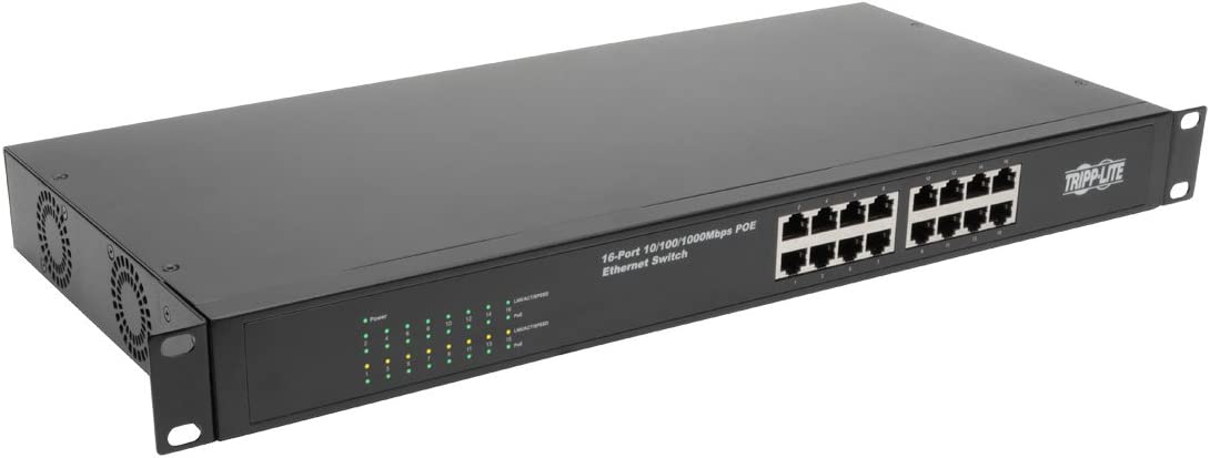 Tripp Lite NG16POE 16-Port Rack-Mount/Desktop Gigabit Ethernet Unmanaged Switch with PoE, 260W, Metal Housing 16-Port POE+ Unmanaged