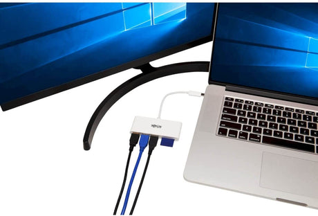 Tripp Lite Home Office USB C Hub, USB-C Multiport Adapter, USB Type C to 3 USB A Port, Memory Card Reader, USB 3.0, Thunderbolt 3, White (U460-003-AM)