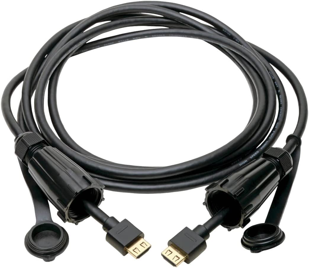 Tripp Lite High-Speed HDMI Cable with Protected IP67 Connectors (M/Industrial HDMI, Ethernet, 4K, 12 ft. (P569-012-IND2) 12 Ft. 2 Protectors