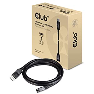 Club3D CAC-1022 DisplayPort to DisplayPort 1.4/Hbr3 Cable DP 1.4 8K 60Hz 2M/6.56ft, Black, Male-Female
