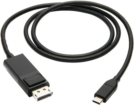 Tripp Lite USB C to DisplayPort Cable Adapter (M/Thunderbolt 3 DisplayPort Cable Adapter, Gen 1, Locking Connector, 4K DP @ 60 Hz, 4: Black, 3 ft. (U444-003-DP-Be)