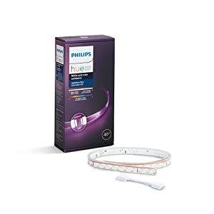Philips Hue Lightstrip Plus (1m/3ft Extension Without Plug), Works with Amazon Alexa, Apple Homekit and Google Assistant, Bluetooth Compatible, Single Color Effect 3ft Single Color Lightstrip Only