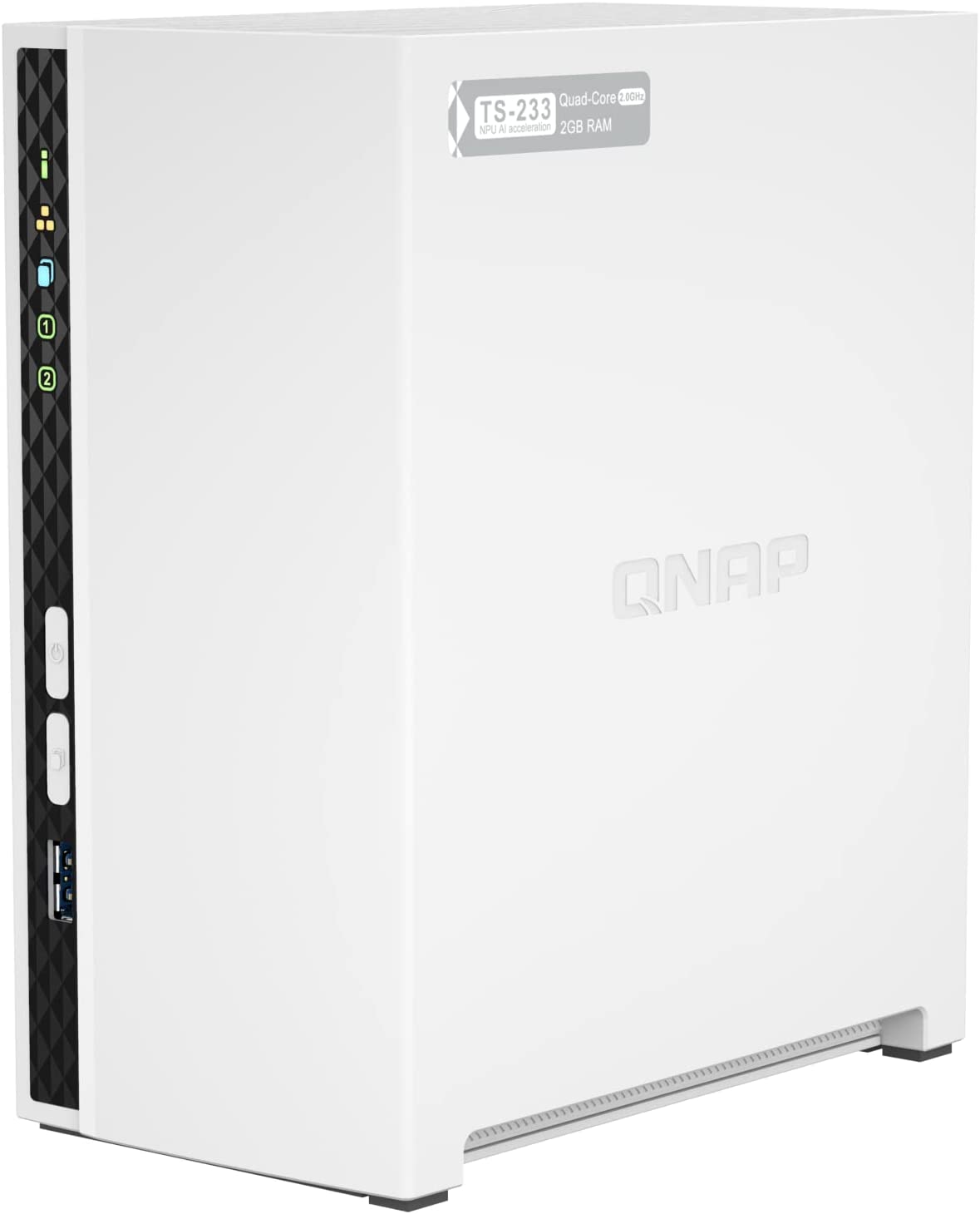 QNAP TS-233-US 2 Bay Affordable Desktop NAS with ARM Cortex-A55 Quad-core  Processor and 2 GB DDR4 RAM (Diskless) 2 Bay NAS TS-x33