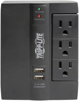 TRIPP LITE 6 Outlet Surge Protector Power Strip, 3 Rotatable Outlets, Wall Tap/Direct Plug in, 1080 Joules, 2 USB Charging Ports, Limited Warranty &amp; $20, 000 Insurance (SWIVEL6USB)