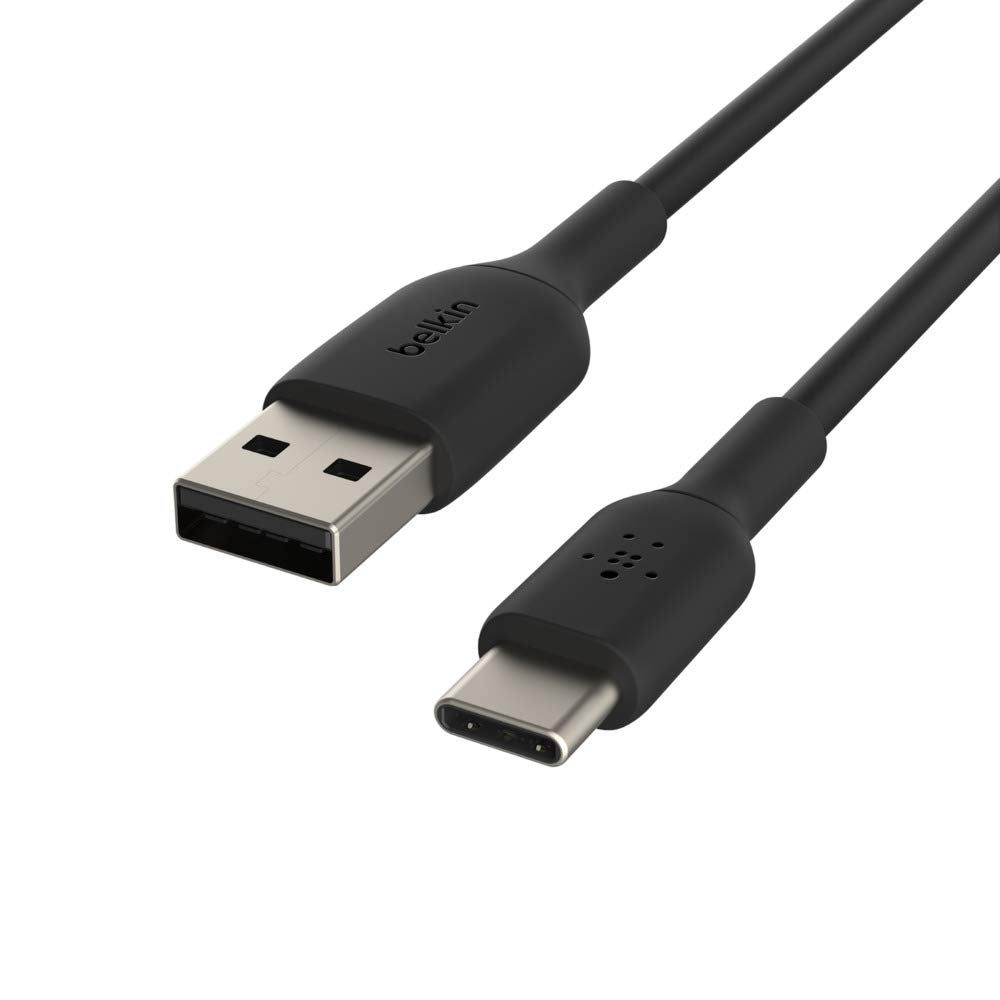 Belkin 6in USB-C Cable, Boost Charge USB-C to USB Cable, USB Type-C Cable, Compatible with Samsung Galaxy S23, S23+, Note20, Pixel 6, Pixel 7, iPad Pro, Nintendo Switch and More - Black PVC 3.3 ft Black