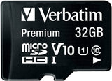 Verbatim 32GB Premium microSDHC Memory Card with Adapter, UHS-I V10 U1 Class 10, Black (44083)