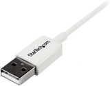 StarTech.com 0.5m White Micro USB Cable Cord - A to Micro B - Micro USB Charging Data Cable - USB 2.0 - 1x USB A Male, 1x USB Micro B Male (USBPAUB50CMW) 1.5ft / 45cm White