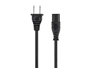 Monoprice 6ft 18AWG AC Power Cord Cable w/o Polarized, 10A (NEMA 1-15P to IEC-320-C7) 6 Feet Power Cord Cable