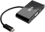 Tripp Lite USB C to VGA Multiport Adapter with USB-A Hub and PD Charging 1080p, USB 3.1 Gen 1, Thunderbolt 3 Black VGA, USB-A, PD Charging