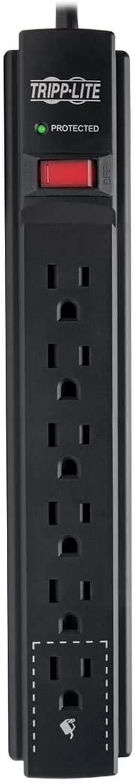 TRIPP LITE 6 Outlet Surge Protector Power Strip, Extra Long Cord 15ft, Black - TRPTLP615B 15ft Cord (Black)