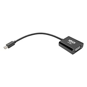 Tripp Lite Mini DisplayPort 1.2 to VGA Adapter Converter Active 1920 x 1200, 1080p Black mDP to VGA (P137-06N-VGAV2B) VGA (Black)