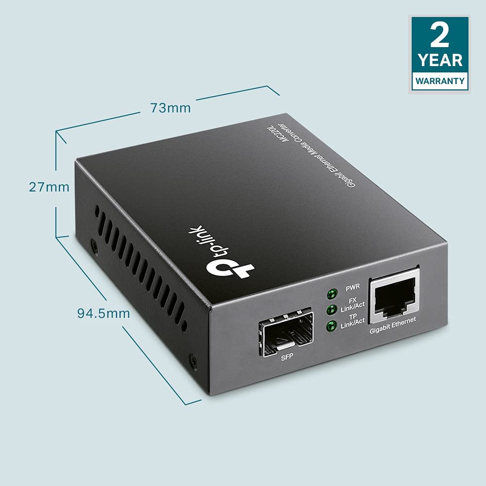 TP-Link Gigabit SFP to RJ45 Fiber Media Converter Fiber to Ethernet – 