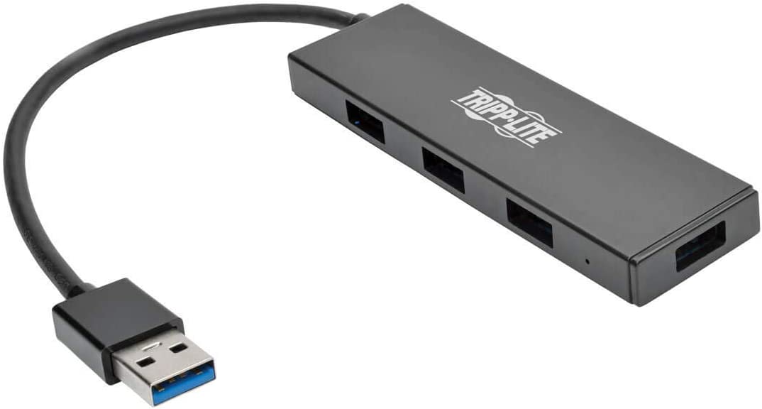 Tripp Lite U360-004-SLIM 4-Port Portable Slim USB 3.0 Super Speed Hub with Built in Cable (U360-004-Slim) 4-Port Slim Hub