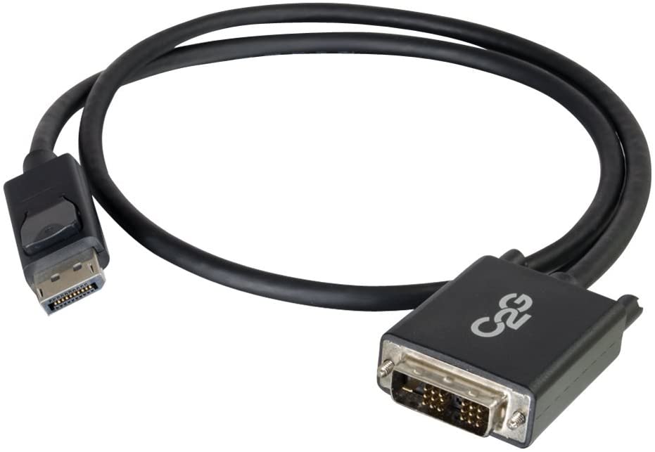 C2g/ cables to go C2G 54329 DisplayPort Male to Single Link DVI-D Male Adapter Cable, TAA Compliant, Black (6 Feet, 1.82 Meters)
