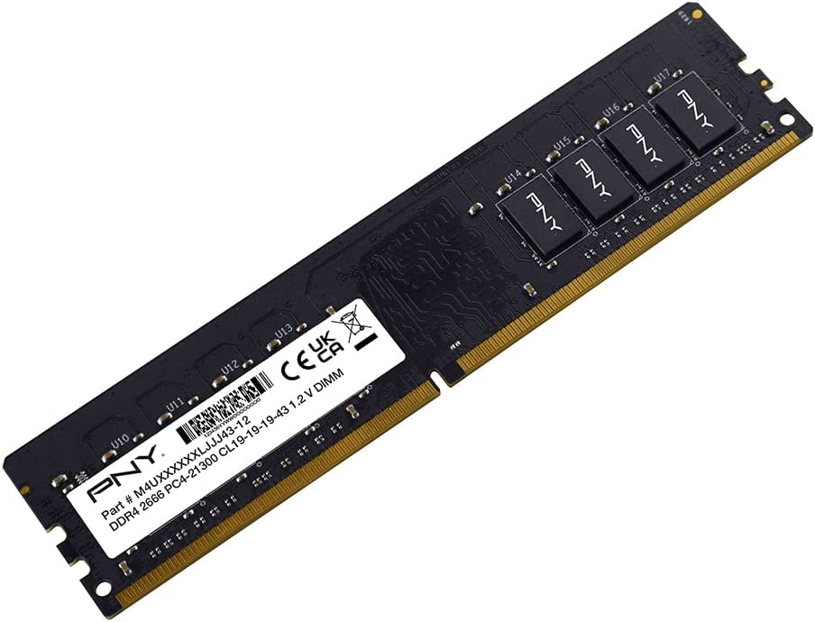 PNY Performance 8GB DDR4 DRAM 2666MHz (PC4-21300) CL19 (Compatible with 2400MHz or 2133MHz) 1.2V Desktop (DIMM) Computer Memory – MD8GSD42666-TB 8GB 2666MHz Eco Packaging