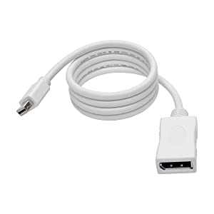 Tripp Lite 3Ft Mini Displayport 1.2A to DisplayPort Video Adapter Converter Cable 4Kx2K @ 60Hz M/F 3' (P139-003-DP-V2B) 3 ft. Mini DP 1.2a