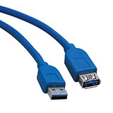 Tripp Lite USB Extension Cable USB 3.0 USB-A SuperSpeed M/F Blue 16ft (U324-016)