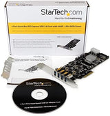 StarTech.com 4 Port USB 3.0 PCIe Card w/ 4 Dedicated 5Gbps Channels (USB 3.1 Gen 1) - UASP - SATA / LP4 Power - PCI Express Adapter Card (PEXUSB3S44V)