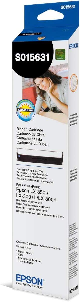 Epson LX-350 Black Fabric Ribbon (4M Characters), Single, Model Number: S015631