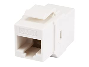 Monoprice Cat6 Inline Coupler Type Keystone Jack, White (107303)