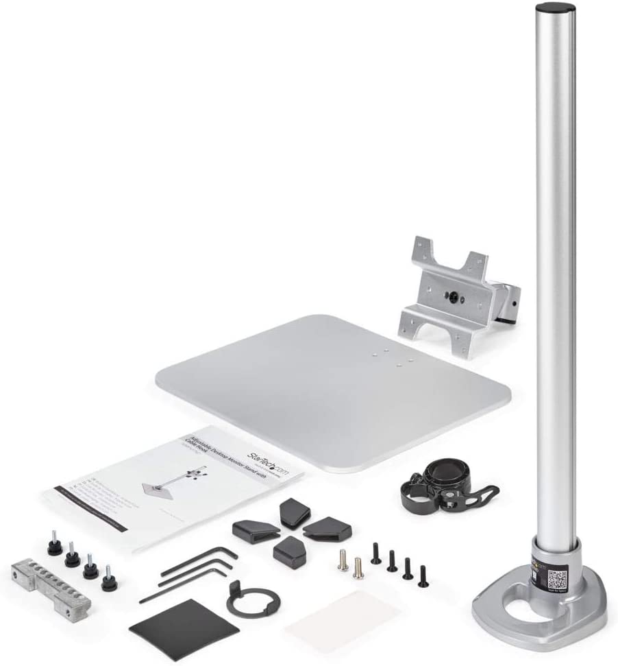 StarTech.com Single Monitor Stand - Adjustable - Supports Monitors 12'' to 34'' - Premium - Single Screen VESA Monitor Mount Stand - Silver (ARMPIVSTND)