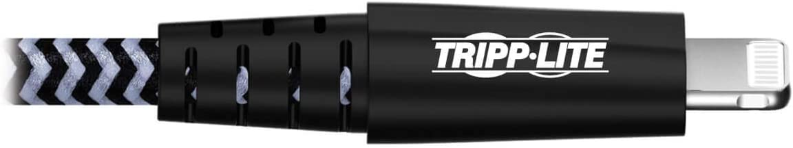 Tripp Lite Braided Lightning Cable – Lightning to USB Cable (M/Apple Certified Lightning Cable, Charge/Sync, 10 ft, Aramid Fiber, Grey, 2-Year Warranty (M100-010-HD)