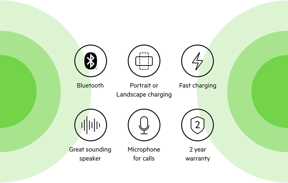 Belkin Wireless Charging Speaker (Wireless Charging Stand + Bluetooth Speaker Charger) Charge While Listening to Music, Streaming Videos, Video Calls, White (AUF001ttWH)