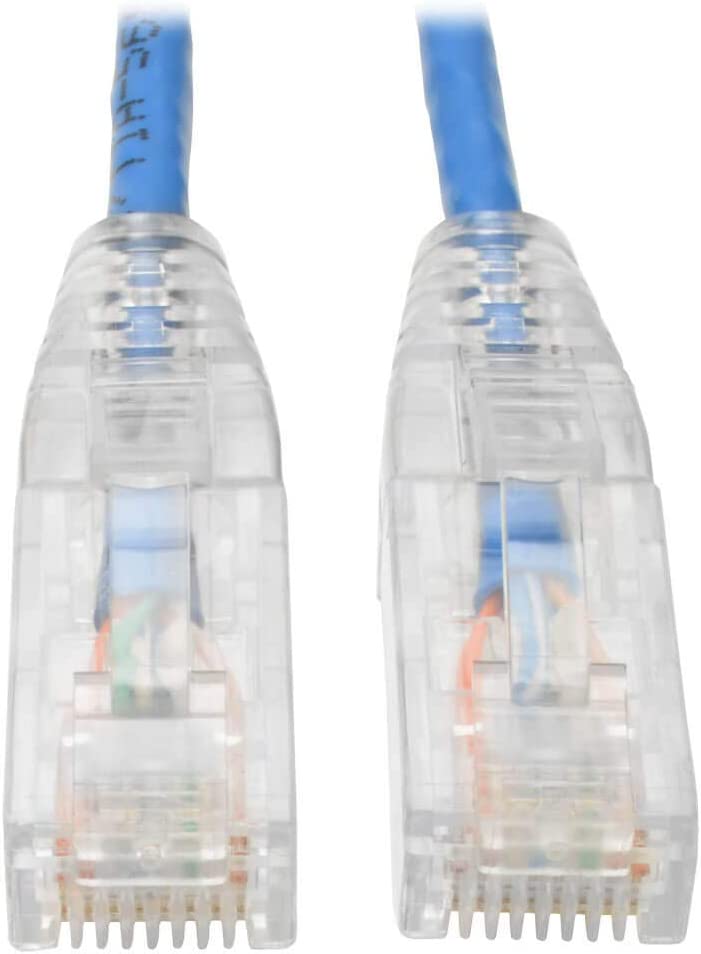 Tripp Lite Cat6 Gigabit Patch Cable, RJ45 M/M, Gigabit, Snagless, UTP, Molded, Slim, Blue, 10 ft. (N201-S10-BL) Blue 10 ft.