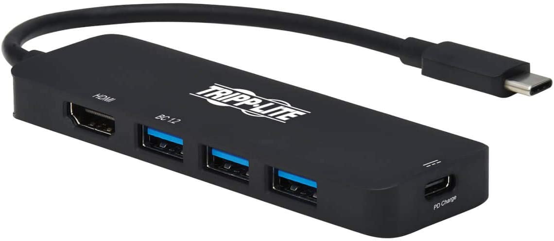Tripp Lite USB C Multiport Adapter 4K60Hz HDMI 3 USB-A Hub 100W PD Charging (U444-06N-H3UC2)