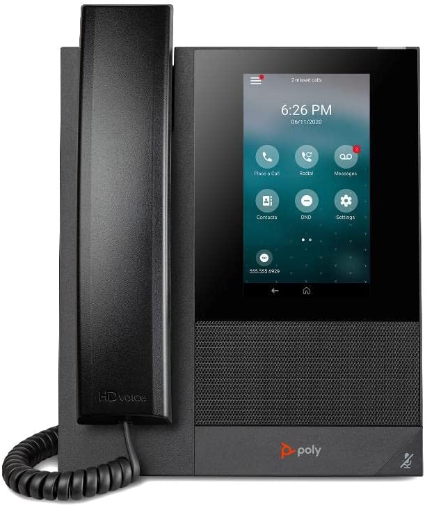 Poly CCX 400 Desktop Business Media Phone (Polycom) - with Handset - Open SIP - Power Over Ethernet (POE) - 5-Inch Color Touchscreen - Works with Zoom, Teams, &amp; More