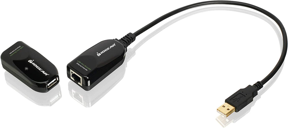IOGEAR USB 2.0 Extender Over Cat5 5E 6 Adapter - Connection Up To 164Ft - USB Type A (M) to A (F) - Plug n Play - Hard Drives - Printers - Scanners - Smart Boards - GUCE62