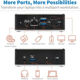 Tripp Lite USB-C Docking Station, USB C Dock for Dual Display, Dual HDMI, USB 3.2 Gen 1, USB-A Hub, Gbe, 3.5 mm 85W PD Charging, Black (U442-DOCK20-B)