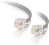 C2g/ cables to go C2G RJ11 Modular Telephone Cable, Silver (7 Feet, 2.13 Meters) - 02970 Silver 7 Feet RJ11 MOD Telephone