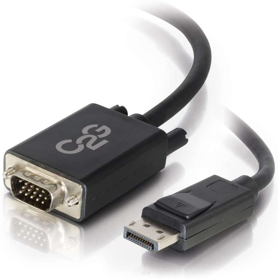 C2g/ cables to go C2G Display Port Cable, Display Port to VGA, Male to Male, Black, 6 Feet (1.82 Meters), Cables to Go 54332 DisplayPort To VGA - 6 Feet Black