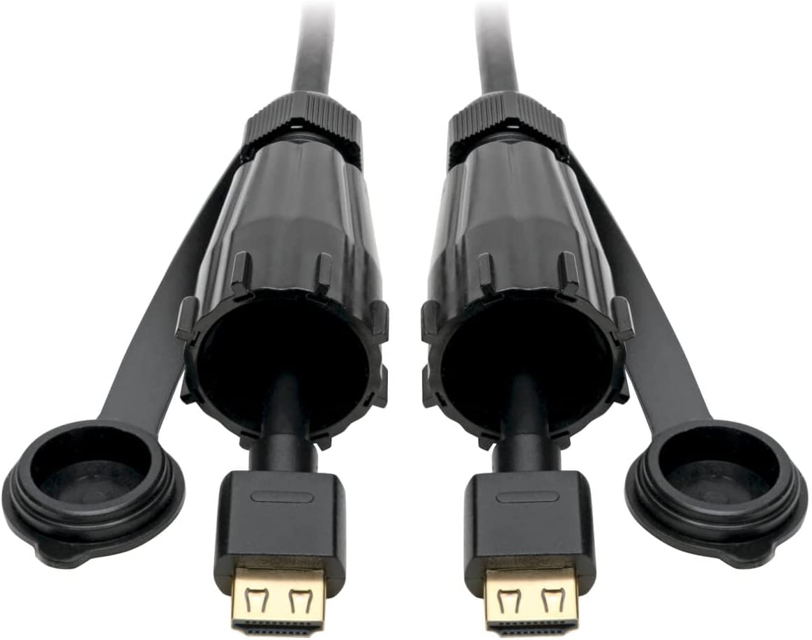 Tripp Lite High-Speed HDMI Cable with Protected IP67 Connectors (M/Industrial HDMI, Ethernet, 4K, 12 ft. (P569-012-IND2) 12 Ft. 2 Protectors
