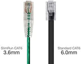 Monoprice Cat6 Ethernet Patch Cable - 1 feet - Green | Snagless RJ45 Stranded 550MHz UTP CMR Riser Rated Pure Bare Copper Wire 28AWG - SlimRun Series 1 Feet Green