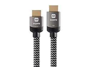 Monoprice Active High Speed HDMI Cable - 60 feet - Gray, 4K @ 24Hz 10.2Gbps 24AWG YUV 4:2:0 CL3 - Luxe Series Black 60ft