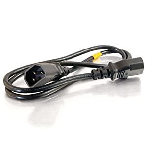 C2g/ cables to go C2G Power Cord, Short Extension Cord, Power Extension Cord, 16 AWG, Black, 6 Feet (1.82 Meters), Cables to Go 29967 Black 6 Feet C14 to C13 16AWG Cord