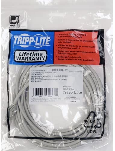 Tripp Lite Cat5e 350MHz Molded Patch Cable (RJ45 M/M) - Gray, 25-ft.(N002-025-GY) 25 feet Gray