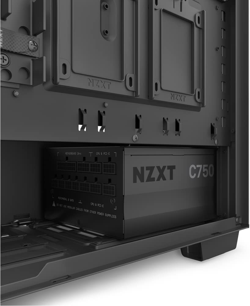 NZXT C750 PSU (2022) - PA-7G1BB-US - 750 Watt PSU - 80+ Gold Certified -  Fully Modular - Sleeved Cables - ATX Gaming Power Supply